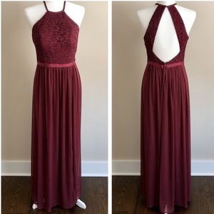 David’s Bridal Open-Back Lace Bridesmaid Dress